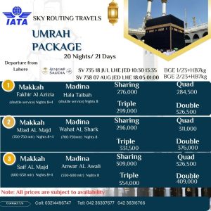 20 Nights 21 Days Umrah Package